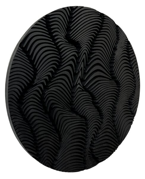 Kamohome Dřevěný obraz na zeď v abstraktním stylu WAVES Barva: Černá