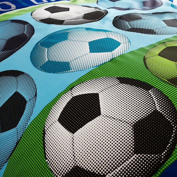Modré dětské povlečení Catherine Lansfield Football, 135 x 200 cm