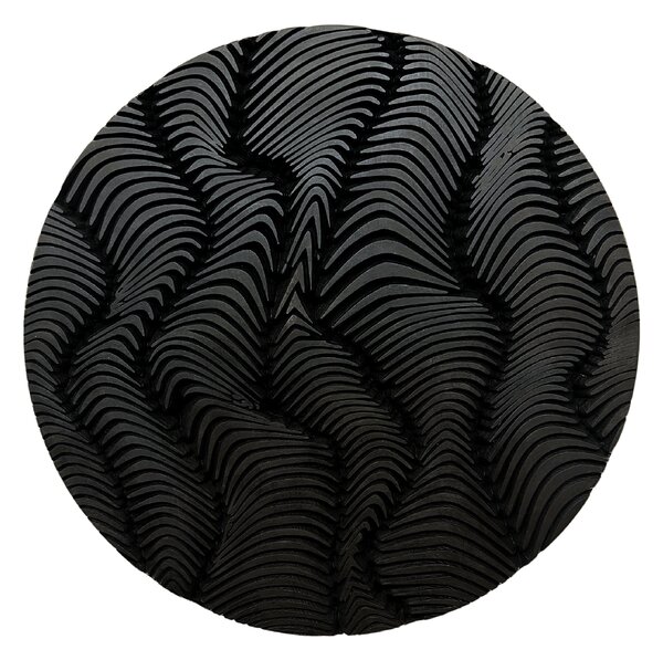 Kamohome Dřevěný obraz na zeď v abstraktním stylu WAVES Barva: Černá