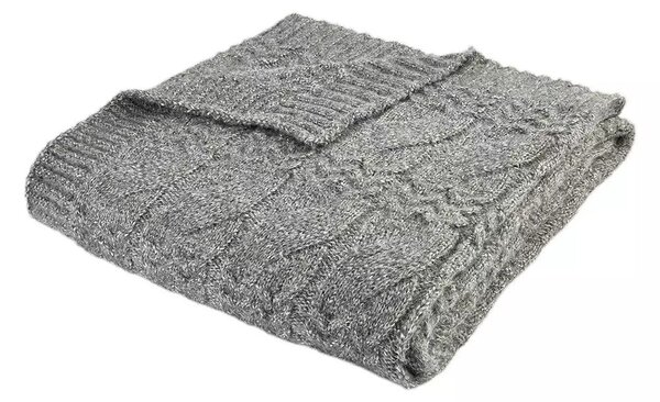 Šedá pletená deka 150x200 cm Cable Knit – Bianca