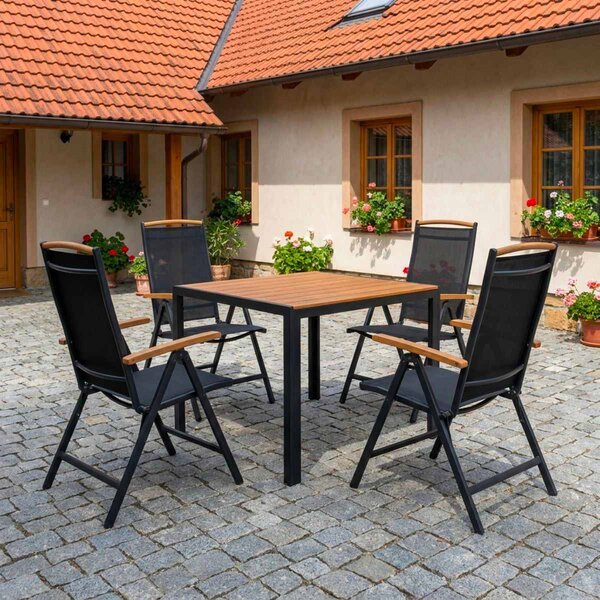 Vikio Zahradní jídelní set 90x90 pro 4 osoby přírodní AZS157-4P2