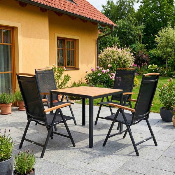 Vikio Zahradní jídelní set 90x90 pro 4 osoby přírodní AZS157-4P2