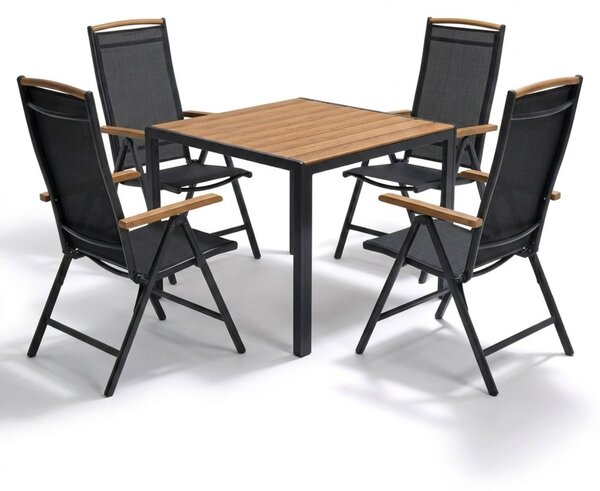 Vikio Zahradní jídelní set 90x90 pro 4 osoby přírodní AZS157-4P2