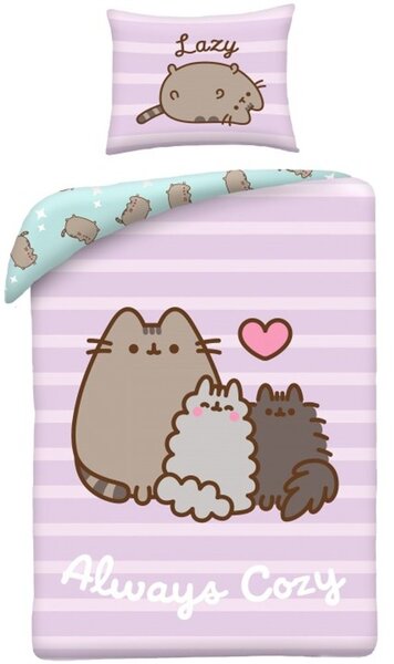 Ložní povlečení z mikrovlákna Pusheen - motiv Always Cozy - 70x90 cm + 140x200 cm