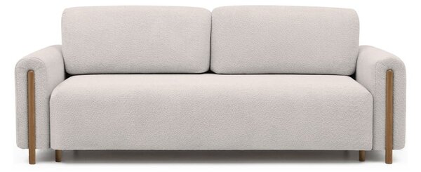 Béžová rozkládací/s úložným prostorem pohovka z textilie bouclé 244 cm Arcadova – ELTAP