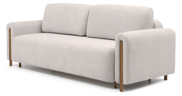 Béžová rozkládací/s úložným prostorem pohovka z textilie bouclé 244 cm Arcadova – ELTAP