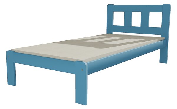Dřevěná postel VMK 10A 90x200 borovice masiv - modrá