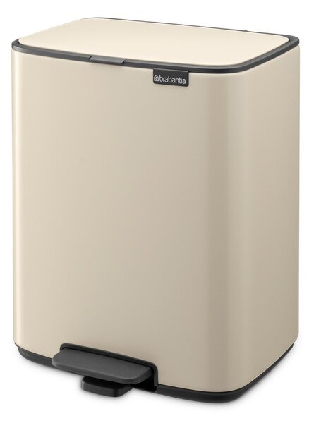 Béžový nášlapný ocelový odpadkový koš 12 l Bo – Brabantia