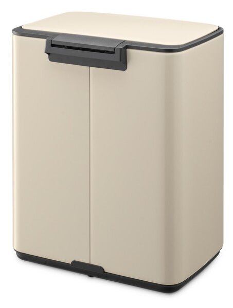 Béžový nášlapný ocelový odpadkový koš 12 l Bo – Brabantia