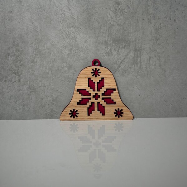 Wooden Mooden Dřevěné vánoční ozdoby Folklor (červený podklad) Tvar: domeček