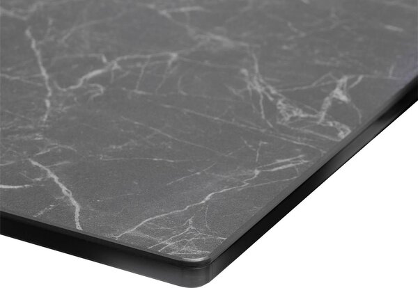 DELIFE Jídelní stůl Edge 300x100 keramika Laminam® Nero Greco antracitová nerezová ocel úzký