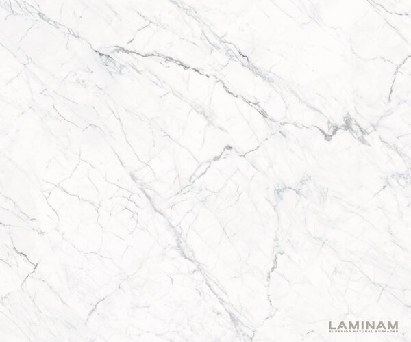 DELIFE Jídelní stůl Edge 300x100 cm keramika Laminam® Statuarietto bílá křížová podnož nerezová ocel