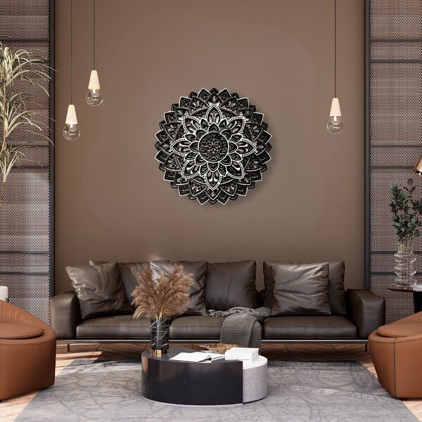 Wooden Mooden 3D Dřevěná mandala na zeď Happiness Velikost: 37x37 cm
