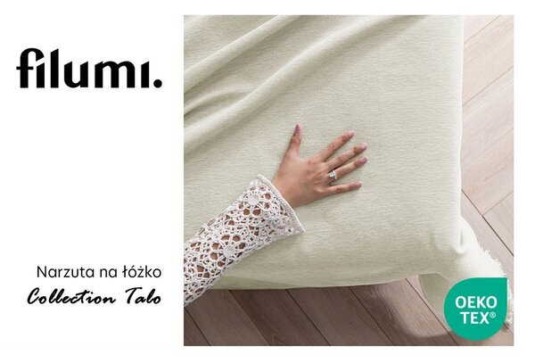 Krémový přehoz z žinylky 220x240 cm Talo – Filumi