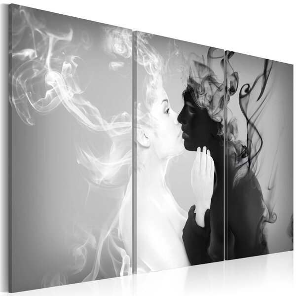 Obraz - Abstraktní postavy - Kouřový polibek 60x40