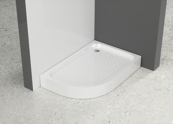 LOR 120x80 Pravá Sprchová vanička asymetrická, akrylát