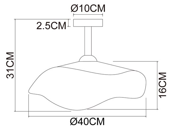 STROPNÍ SVÍTIDLO, 40/31 cm Collett's Monde - Online Only svítidla, Online Only