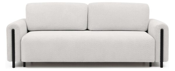 Krémová rozkládací/s úložným prostorem pohovka z textilie bouclé 244 cm Arcadova – ELTAP