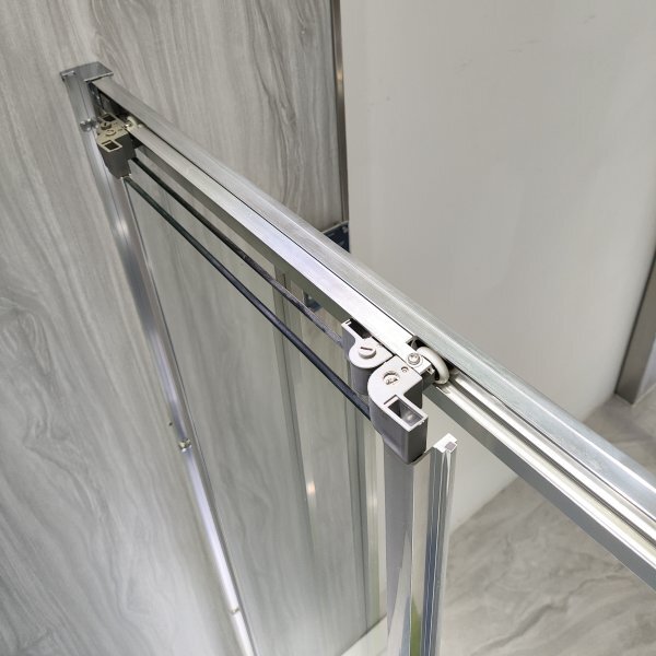 AFTER COMBI 100x90 Clear Sprchový kout s třídílnými posuvnými dveřmi a pevnou bočnicí