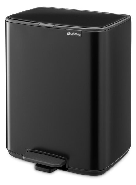 Matně černý nášlapný ocelový odpadkový koš 12 l Bo – Brabantia