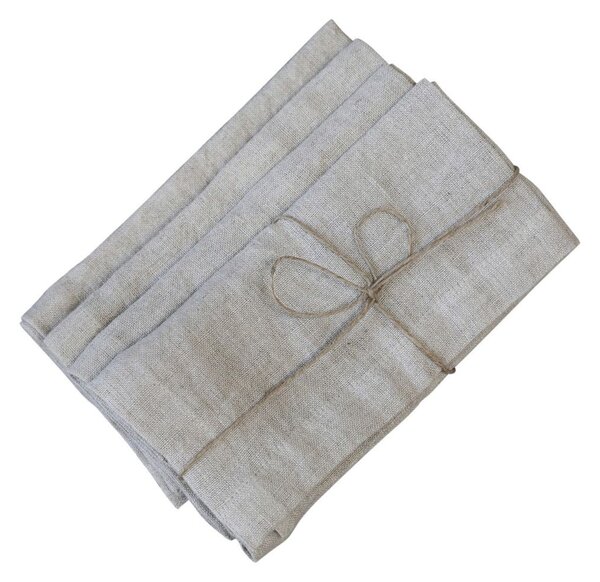 Set 4ks béžový lněný ubrousek - 40*40cm - Chic Antique