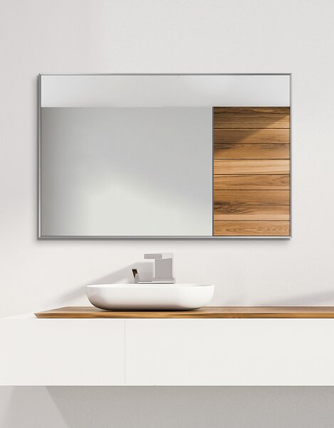 Koupelnové zrcadlo TAVI v hliníkovém rámu