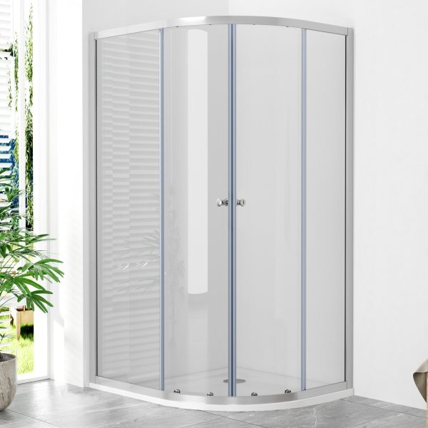 POINT AS ROCKY 100x80 Clear Levý Asymetrický sprchový kout s mramorovou vaničkou