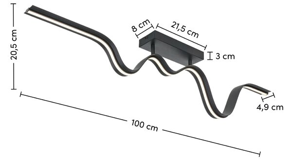 STROPNÍ SVÍTIDLO, 100/8/20,5 cm Collett's Monde - Online Only svítidla, Online Only