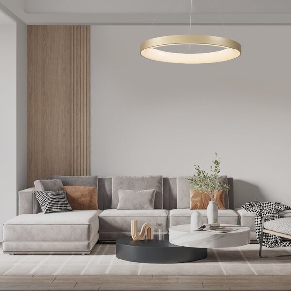 Mantra 8647 Niseko II, závěsné kruhové svítidlo LED 66W, 2700-5000K, dálk. ovládání, zlatá, průměr 90cm