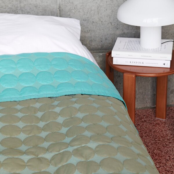 HAY Přehoz na postel Mega Dot (Organic), Light Blue, 195 x 245