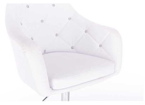 LuxuryForm DESIGN Křeslo ROMA na stříbrném talíři - bílé