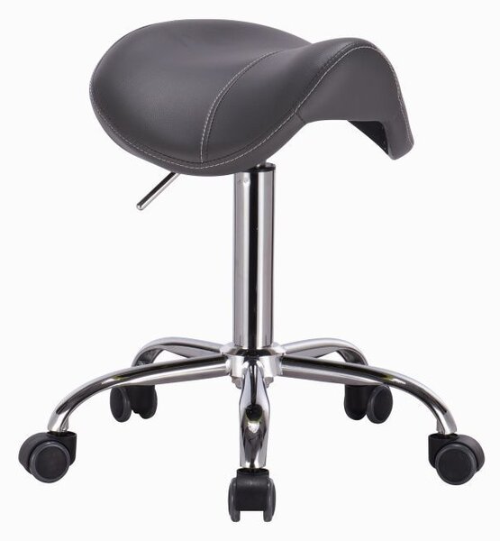 LuxuryForm DESIGN Taburet BULL na stříbrné podstavě s kolečky - šedý