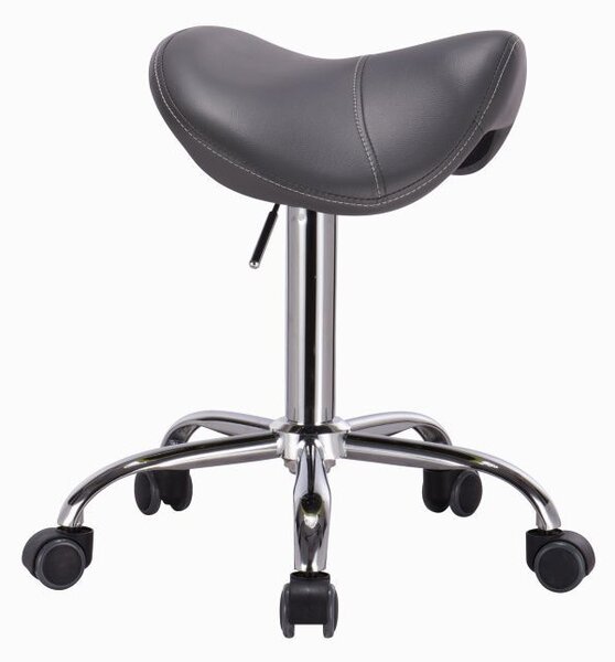 LuxuryForm DESIGN Taburet BULL na stříbrné podstavě s kolečky - šedý