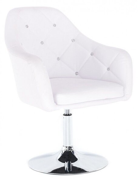 LuxuryForm DESIGN Křeslo ROMA na stříbrném talíři - bílé