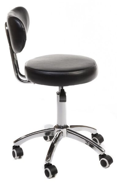 LuxuryForm DESIGN Židle BERGAMO na stříbrné podstavě s kolečky - černá