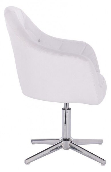 LuxuryForm DESIGN Křeslo ROMA na stříbrném kříži - bílé