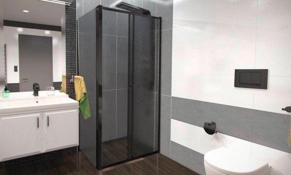 NICOL COMBI Black 100x80 grape Sprchový kout s posuvnými dveřmi