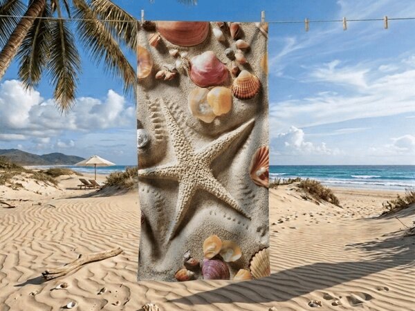 Rychleschnoucí plážová osuška OCEAN SAND barevná 70 x 140 cm, 100% mikrovlákno