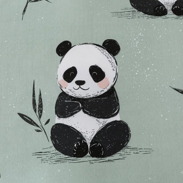 Sada povlečení z mikrovlákna PANDA RELAX mentolová + povlak na polštář 50 x 70 cm ZDARMA