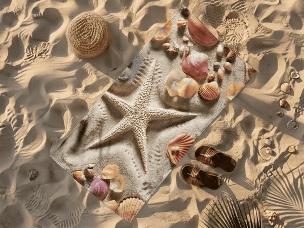 Rychleschnoucí plážová osuška OCEAN SAND barevná 70 x 140 cm, 100% mikrovlákno