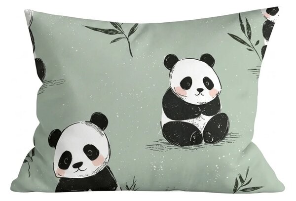 Sada povlečení z mikrovlákna PANDA RELAX mentolová + povlak na polštář 50 x 70 cm ZDARMA