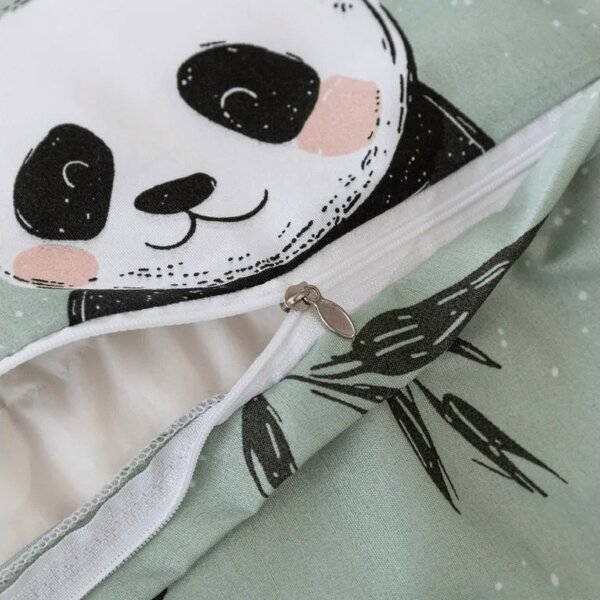 Sada povlečení z mikrovlákna PANDA RELAX mentolová + povlak na polštář 50 x 70 cm ZDARMA