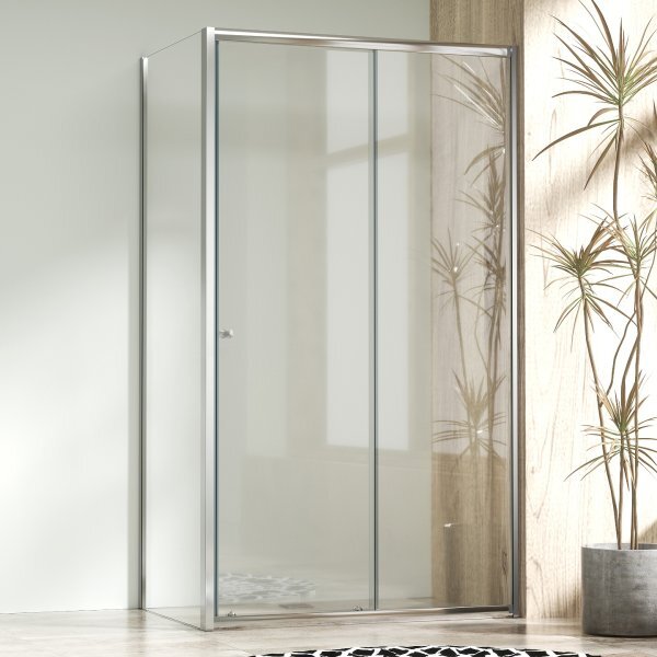 NICOL COMBI Chrom 95x100 Čiré Sprchový kout s posuvnými dveřmi
