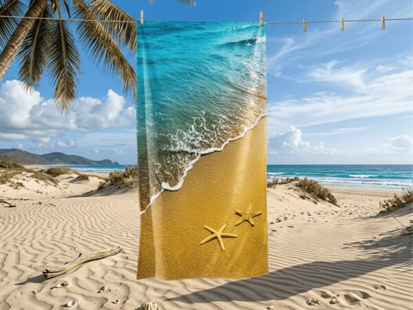 Rychleschnoucí plážová osuška SUNNY BEACH barevná 70 x 140 cm, 100% mikrovlákno