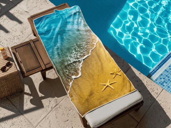 Rychleschnoucí plážová osuška SUNNY BEACH barevná 70 x 140 cm, 100% mikrovlákno