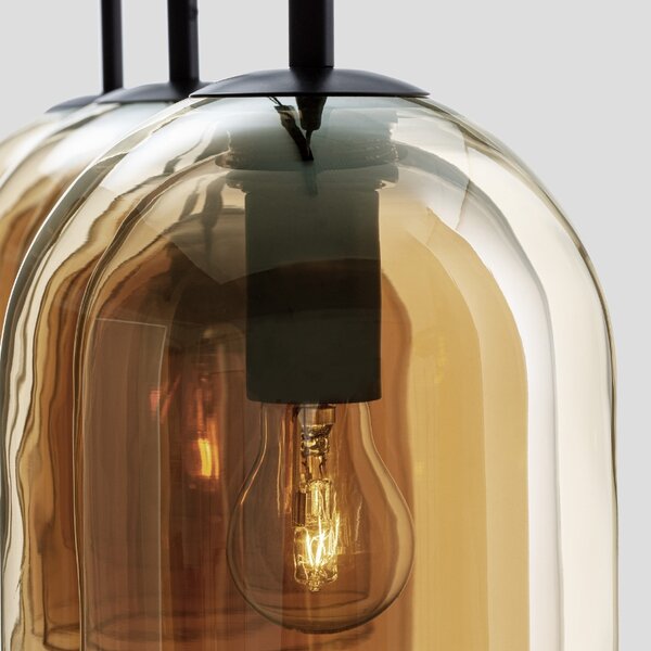 Oranžové skleněné závěsné světlo Nova Luce Velor 70 cm