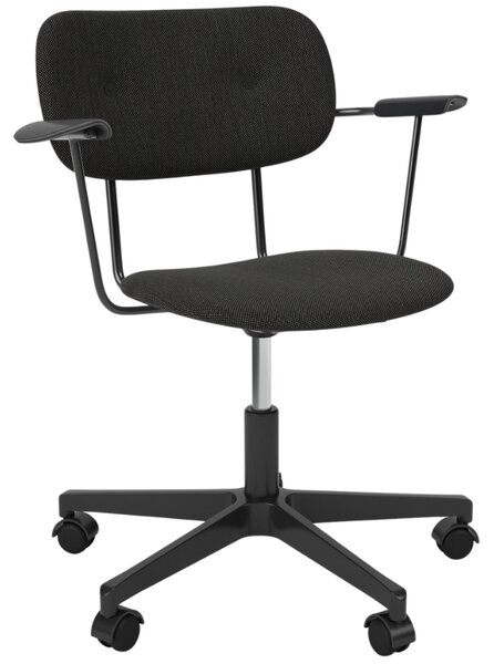 Audo CPH Tmavě šedá čalouněná otočná židle AUDO CO s područkami