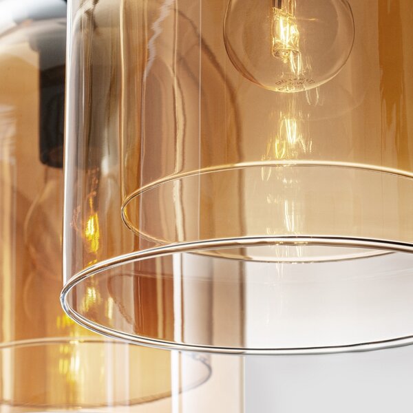 Oranžové skleněné závěsné světlo Nova Luce Velor 70 cm