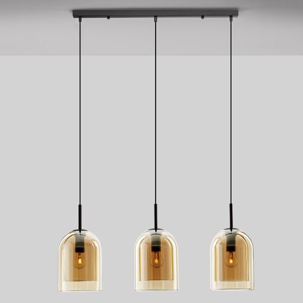 Oranžové skleněné závěsné světlo Nova Luce Velor 70 cm