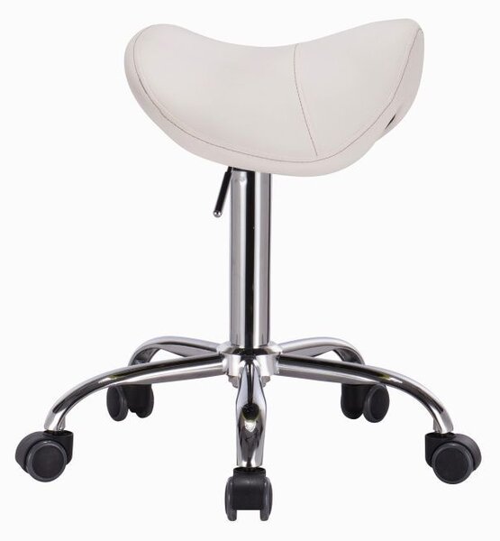 LuxuryForm DESIGN Taburet BULL na stříbrné podstavě s kolečky - bílý